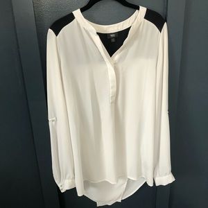 White/Black Sheer Blouse